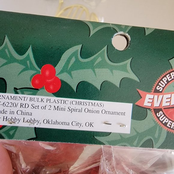 6 Hobby Lobby Christmas Season Shop Tree ornaments Gold Trumpet Red Cardinal Lot - Picture 8 of 11